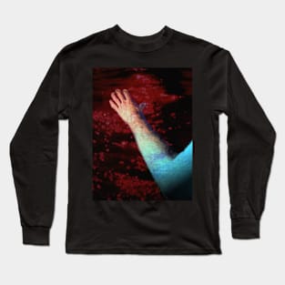 Digital collage and special processing. Ugly close up, amazing on distance. Hand, water view. Red light. Long Sleeve T-Shirt